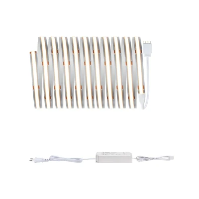 Abbildung von Paulmann 71046 LED Strip MaxLED 500 Full Line COB Komplettset 3m 19W 1500lm 480LEDs/m 2700K 36VA dimmbar Silber Kunststoff