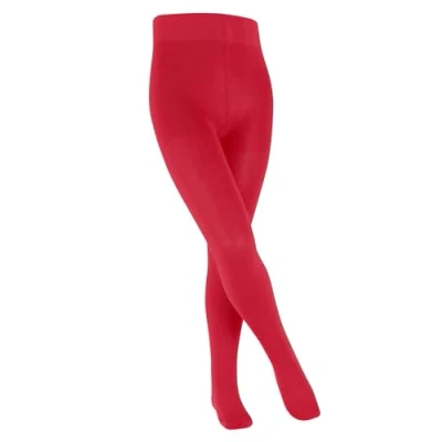 Abbildung von FALKE Unisex Kinder Strumpfhose Family K TI nachhaltige Baumwolle dick einfarbig 1 Stück, Rot (Lipstick 8000) neu umweltfreundlich, 80 92