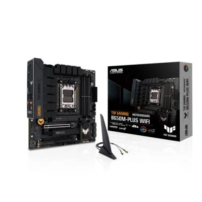 Abbildung von ASUS TUF GAMING B650M PLUS WIFI Mainboard Sockel AMD AM5 (Ryzen 7000, micro ATX, PCIe 5.0, DDR5 Speicher, 14 Power Stages, USB 3.2 Gen 2x2 Typ C, WiFi6, Aura Sync)