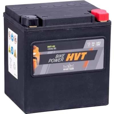 Abbildung von intAct HVT MOTORRADBATTERIE Batterie für Roller, Motorrad, Rasentraktor. Wartungsfreier &amp; auslaufsicherer Akku. 02, CIX30L BS, 66010 97A, 12V Batterie, 30 AH (c20), 380 A (EN) Maße: 169x131x174mm