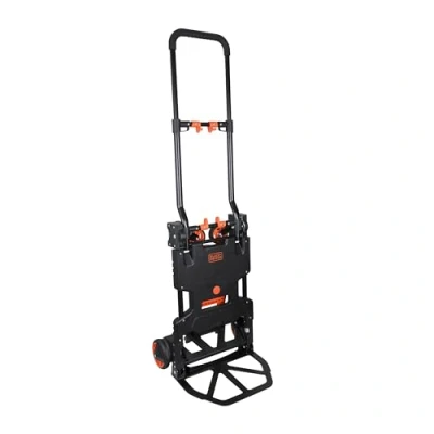 Abbildung von BLACK+DECKER 2 in 1 Sackkarre und Plattformwagen Transportkarre max. 55KG Transportwagen 120KG Klappbarer Handwagen Wagen mit robusten Rädern Kunststoff/Stahl