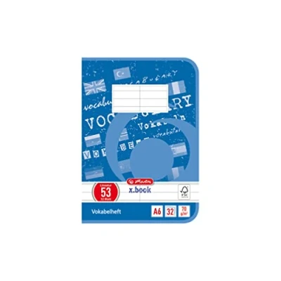 Abbildung von Herlitz 413682 Vokabelheft A6, 32 Blatt, Lineatur 53, FSC Mix, 10 Stück
