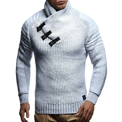 Abbildung von Leif Nelson Herren Strickpullover mit stylischem Kragen Modischer Winterpullover für Herbst und Winter