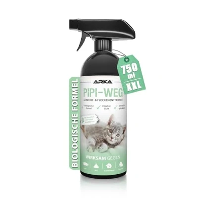 Abbildung von Pipi Weg Katze Biologischer Geruchsentferner &amp; Fleckenentferner Spray 750 ml gegen Katzenurin, Kot Erbrochenes porentiefe Reinigung im Haushalt Tierbereich für Katzentoiletten