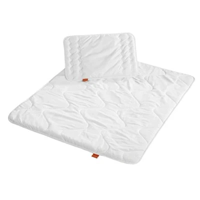 Abbildung von sleepling 194478 Baby Babybetten Set, warme Winterbettdecke Bettdecke 100 x 135 cm und Flachkissen Kopfkissen 40 60 cm, Made in EU, Ökotex 100, waschbar Grad