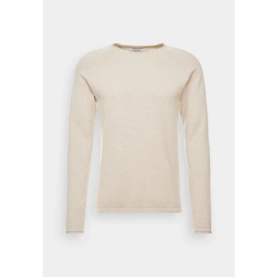 Abbildung von Jack &amp; Jones Jjehill CREW NECK Strickpullover, Herren, Größe: Large, Oatmeal melange