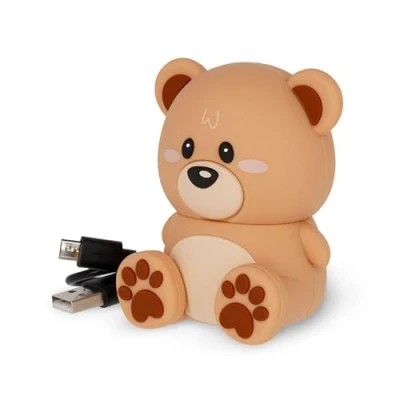 Abbildung von Legami Kabelloser Lautsprecher mit Ständer, The Sound of Cuteness, Teddy Bear Thema, wiederaufladbar, inkl. USB Kabel, verwendbar als Handy 6 x 8 5 cm