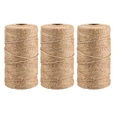 Abbildung von jijAcraft Garten Juteschnur, 1mm Braun Dekokordel, Jute Bastelschnurfür DIY, Garten, Basteln, Geschenke Verpackungs (100 Meter, 3er Pack)