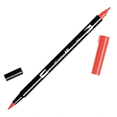 Abbildung von Tombow ABT 845 Fasermaler Dual Brush Pen mit zwei Spitzen, carmine, 1 Stück (1er Pack)