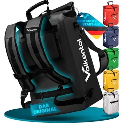 Abbildung von Valkental® 3in1 Fahrradtasche [Bis 25L] Das Original Geeignet als Gepäckträgertasche, Rucksack und Umhängetasche 100% Wasserdicht &amp; Reflektierend Sichere Befestigung [Abschließbar] Laptopfach