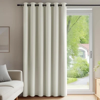 Abbildung von Deconovo Vorhang Verdunkelung Verdunkelungsvorhang Ösen Gardinen Wohnzimmer Dicke Thermogardine Kälteschutz Warm Wärmeisolierend Raumteiler, 280x200 cm(HöhexBreite), Hellbeige, 1 Stück