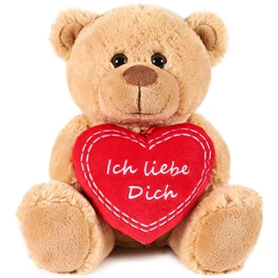 Abbildung von BRUBAKER Teddy Plüschbär mit Herz Rot Ich Liebe Dich 25 cm Teddybär Plüschteddy Kuscheltier Schmusetier Braun Hellbraun