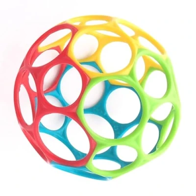 Abbildung von Bright Starts, Oball Classic, flexibler und leicht zu handhabender Ball, sensorisches Aktivitätsspielzeug für Kinder aller Altersstufen, mehrfarbig