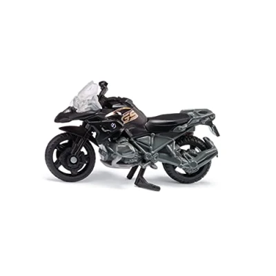 Abbildung von siku 1399, BMW R 1250 GS LCI, Spielzeug Motorrad, Metall/Kunststoff, Schwarz/Silber, Beweglicher Lenker und Ständer, Gummireifen