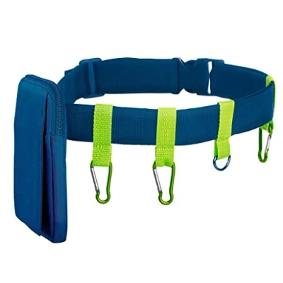 Abbildung von Moses Outdoor Gürtel Expedition Natur Gurt mit Tasche und Karabinern, Perfekt für Camping Gürteltasche Taschenlampe, Kompass &amp; Co, Blau, Uni