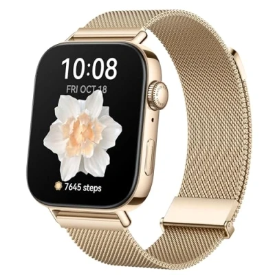 Abbildung von HUAWEI Watch FIT 3, 1.82 inch AMOLED Display, Ultra Slim Design, Bluetooth Calls, Up to 10 Days Battery Life, Compatible with iOS &amp; Android, Comprehensive Health Fitness Management, GPS, Gold