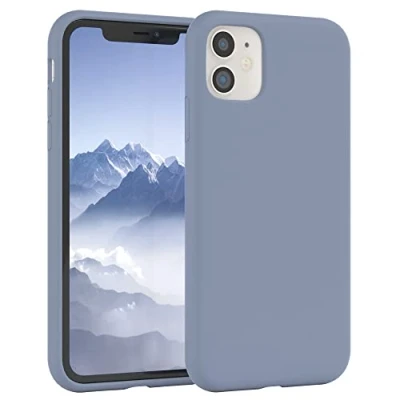 Abbildung von EAZY CASE Premium Silikon Handyhülle kompatibel mit iPhone 11, Slimcover Kameraschutz und Innenfutter, Silikonhülle, Schutzhülle, Bumper, Handy Case, Hülle, Softcase, Eisblau, Blau
