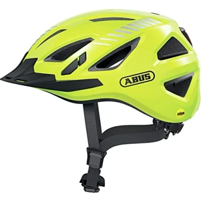 Abbildung von ABUS Stadthelm Urban I 3.0 MIPS Fahrradhelm mit Rücklicht, Schirm und Magnetverschluss für den Stadtverkehr Damen Herren Gelb Glänzend, M