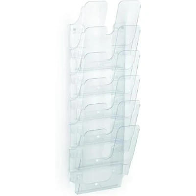 Abbildung von Durable Prospekthalter Wand (Flexiplus 6 Zeitschriftenhalter A4 Hochformat) 1 Set, transparent, 1700008401