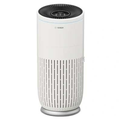 Abbildung von Bosch Air 6000 Luftreiniger für bis zu 125 m² entfernt effizient Verschmutzungen mit HEPA Filter, Smart Sensor, Ruhe Modus Allergiker geeignet