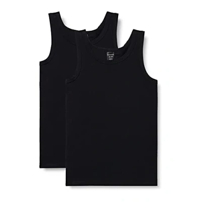 Abbildung von Schiesser Organic Cotton Teens 2 PACK Unterhemd/shirt für Kinder, Größe: 152, Schwarz