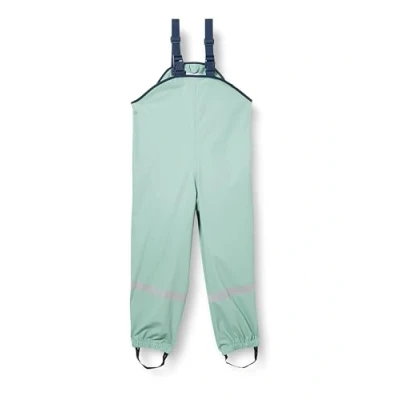 Abbildung von Playshoes Matschhose Regenlatzhose Ungefüttert Unisex Kinder Wind und wasserdichte Regenhose Regenbekleidung, grün Pastell, 104