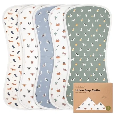 Abbildung von KeaBabies Bio Spucktücher Baby für Junge und Mädchen 5er Pack Ultra saugfähiges Mulltücher Unisex Moltontücher Mullwindeln Spucktuch (Pets &amp; Paws)