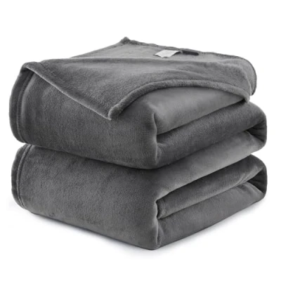 Abbildung von WAVVE Kuscheldecke Flauschig Decke Fleecedecke Sofadecke 230x270 cm Wohndecke Couchdecke, Grau Sofa Leicht, Groß Riesig Sofaüberwurf Weich