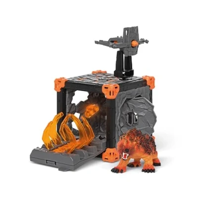 Abbildung von schleich ELDRADOR CREATURES BattleCave Lavabär 42732 Set aus Battle Cave mit Monster &amp; Kristall Schussfunktion und Greifarmfalle Caves zur Arena stapelbar 31 Teilen