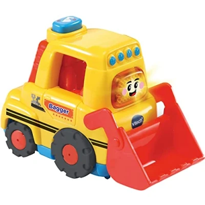 Abbildung von VTech Tut Baby Flitzer Bagger Spielzeugauto mit Musik, aufleuchtender Taste, spannenden Sätzen und Geräuschen Für Kinder von 1 5 Jahren, Bunt