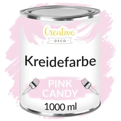 Abbildung von Creative Deco Rosa Kreidefarbe Für Möbel 1000 ml Möbellack, Möbelfarbe Farbe Landhaus, Vintage Stil, Decoupage, Renovierung Matt &amp; Abwaschbar Wisch Effekt und Gradient möglich