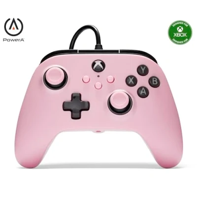 Abbildung von kabelgebundener PowerA Controller für Xbox Series XS Rosa, Gamepad, Videospiel Controller, Gaming kompatibel mit One
