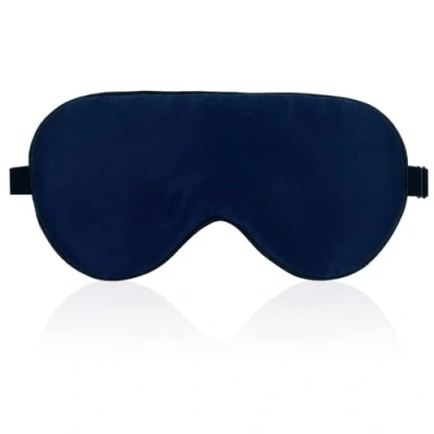 Abbildung von townssilk Schlafmaske aus 100 % Seide mit verstellbarem Riemen, bequeme und superweiche Augenmaske, Marineblau