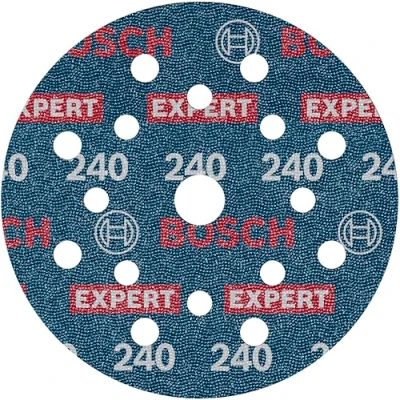Abbildung von Bosch 6x EXPERT O780 Folienschleifscheibe, 125 mm (für Hartholz, Farbe auf Holz, Ø mm, Körnung 240, Professional Zubehör Exzenterschleifer)