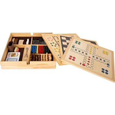 Abbildung von Small Foot Spielesammlung, mit 20 klassischen Gesellschaftsspielen in massiver Holzkiste, ab sechs Jahren, Art. 11753, 36x36x7 cm