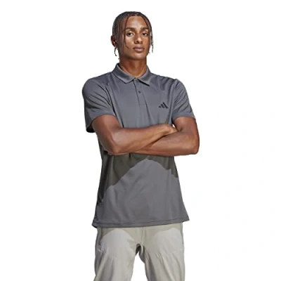 Abbildung von adidas Herren Train Essentials Training Polo Shirt, Grey Five/Black, M