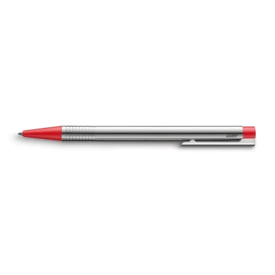 Abbildung von Lamy logo matt red Kugelschreiber zeitloser Kuli in einem eleganten &amp; robusten Gehäuse aus Edelstahl inkl. Großraummine M 16 Strichbreite rot
