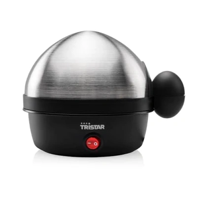 Abbildung von Tristar EK 3076 Eierkocher Für 7 Eier, edelstahl schwarz