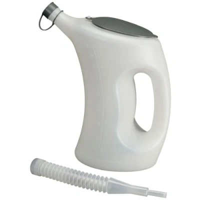 Abbildung von Pressol 0656240 Messbecher mit Deckel FLA PE, 5 l weiß transparent