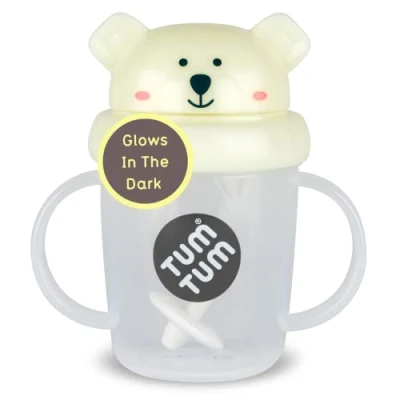 Abbildung von TUM Tippy Up Schnabeltasse mit freiem Durchfluss (ohne Ventil), für Kleinkinder, 200 ml, BPA frei (Pete Eisbär S3)