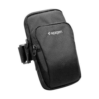 Abbildung von Spigen Armband Dynamic Shield [Ultra Leicht] Handytasche Handyhalterung Joggen Handy Universal [Schnelltrocknend] Kompatibel mit iPhone 16/15 Pro Max, Samsung Galaxy S24/S23, Google Pixel Schwarz