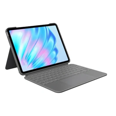 Abbildung von Logitech Combo Touch iPad Air 11 Zoll (M2), (4. und 5. Generation 2020, 2022)(2024) Tastatur Case Abnehmbare mit Hintergrundbeleuchtung Halterung, DEU QWERTZ Layout Grau