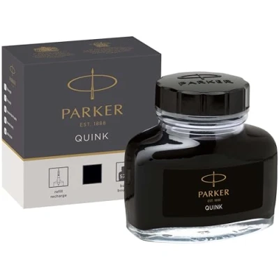 Abbildung von Parker Quink Füllertinte im Tintenfass schwarz 57 ml