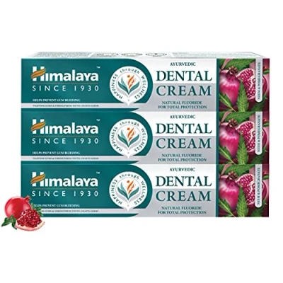 Abbildung von Himalaya Ayurvedic Dental Cream Herbal Toothpaste Neem &amp; Pomegranate Gum Protection Helps Fight Plague, Cavity and Prevents Tooth Decay With Natural Fluoride 100g (Pack of 3)