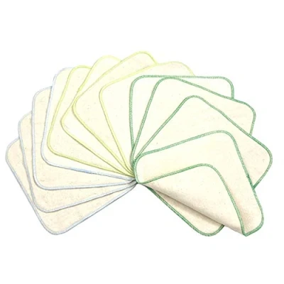 Abbildung von avo + cado Zweilagige Flanellwaschlappen mit Frottee 12 Stück Mehrweg Baby Waschlappen als Ersatz für Feuchttücher Kleine waschbare Mini Baumwolltücher (Farbe: Grün)