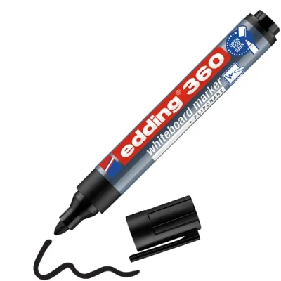 Abbildung von edding 360 Whiteboardmarker schwarz 1 Whiteboard Stift Rundspitze 1,5 3 mm Boardmarker abwischbar für Whiteboard, Flipchart, Magnettafel, Pinnwand, Memoboard Sketchnotes nachfüllbar