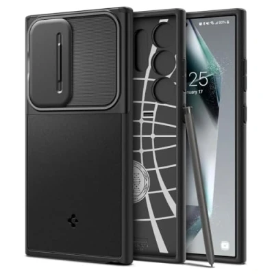 Abbildung von Spigen Optik Armor Hülle Kompatibel mit Samsung Galaxy S24 Ultra Schwarz