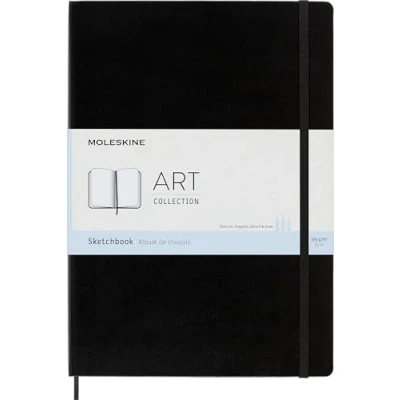 Abbildung von Moleskine Art Collection Skizzenbuch (Skizzenalbum, Hardcover und elastischer Verschluss, Papier geeignet für Stifte, Bleistifte Pastelle, A4 Format 21 x 29,7 cm, 96 Seiten) Schwarz