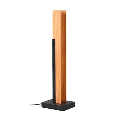 Abbildung von Trio Leuchten LED Tischleuchte Kerala 541610132, Metall Schwarz matt, Holz naturbelassen, inkl. 8 Watt LED, Switch Dimmer