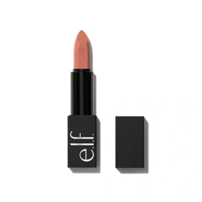 Abbildung von e.l.f. O Face Satin Lipstick, reichhaltig pigmentierter, pflegender &amp; lang anhaltender cremiger Lippenstift, mit Jojoba angereichert, vegan tierversuchsfrei, Pleased